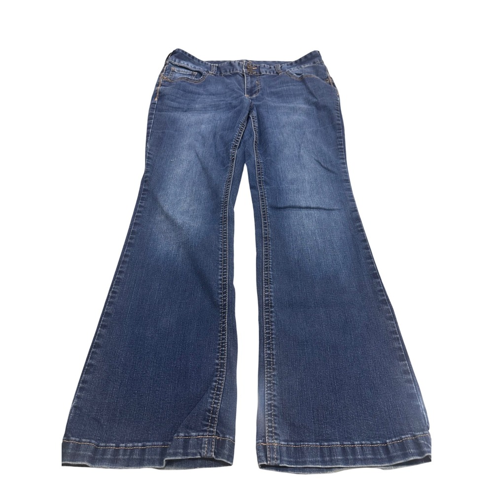 Maurices Women Blue Bootcut Jeans Size 18 Reg Medium Wash Stretch Flare Leg